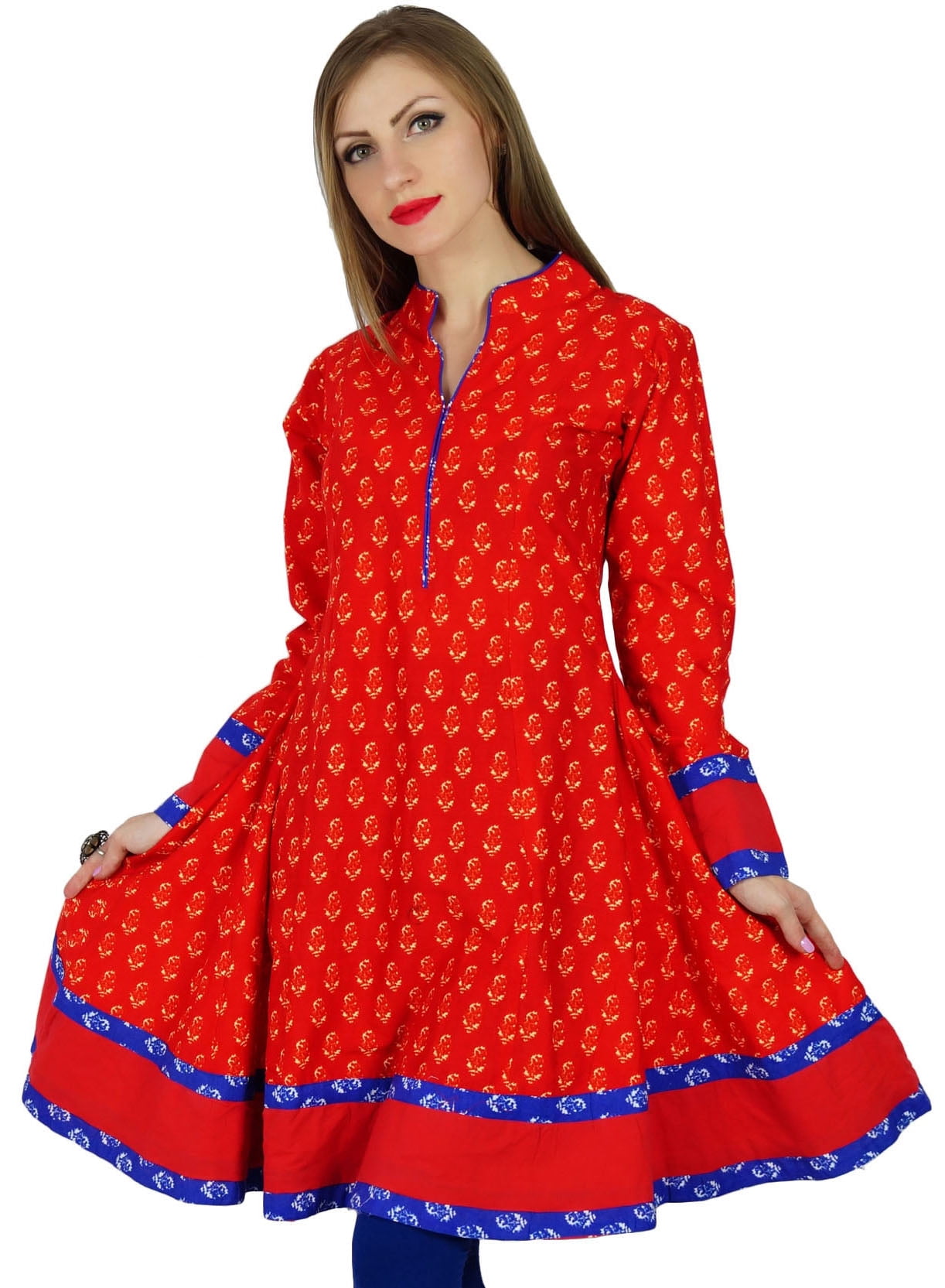fcity.in - Fashionable Cotton Slub Emroidary Anarkali Kurti For Women /