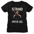 thumbnail image 1 of Hunger Games Stand With Us Katniss Black Women's T-Shirt, 1 of 2
