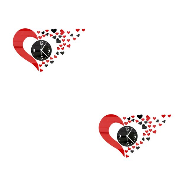 Bearachild espejo pared reloj pegatina conjunto 3D decoración del hogar PS póster calcomanías póster Paster decoración cocina sala de estar negro rojo 2piezas Bearachild CBP056207