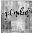 thumbnail image 2 of Grey Ombre Fabric Shower Curtain Funny Black Art Get Naked on Abstract Paint Brush Graffiti Design Bath Curtain, Modern Chic Geometric Cloth Bathroom Shower Curtain Set with Hooks 72X72IN, 2 of 6