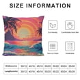 thumbnail image 5 of Autua Sunset Palm Trees Graphic Decorative Cushion Throw Pillow Cover Short Plush Summer Pillow Case 1PC 18x18in, 5 of 5
