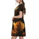 thumbnail image 2 of Fotbe Cool Black Eagle Vestido Largo de Moda para Mujer, Vestido Tipo Camiseta con Manga Corta y Estilo Casual a Rayas y Bloques de Color, 2 of 6