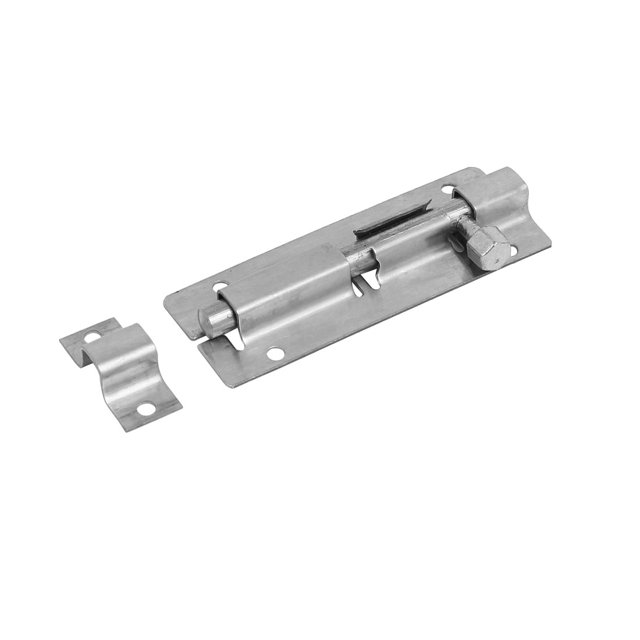 Unique Bargains 3.5-inch Long Steel Rectangle Shape Sliding Lock Guard Barrel Bolt Silver Tone