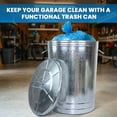 thumbnail image 3 of Plexon Metal Trash Can with Lid Outdoor 31 Gallon Galvanized Trash Can with Lid and Handles Round Silver, 3 of 9