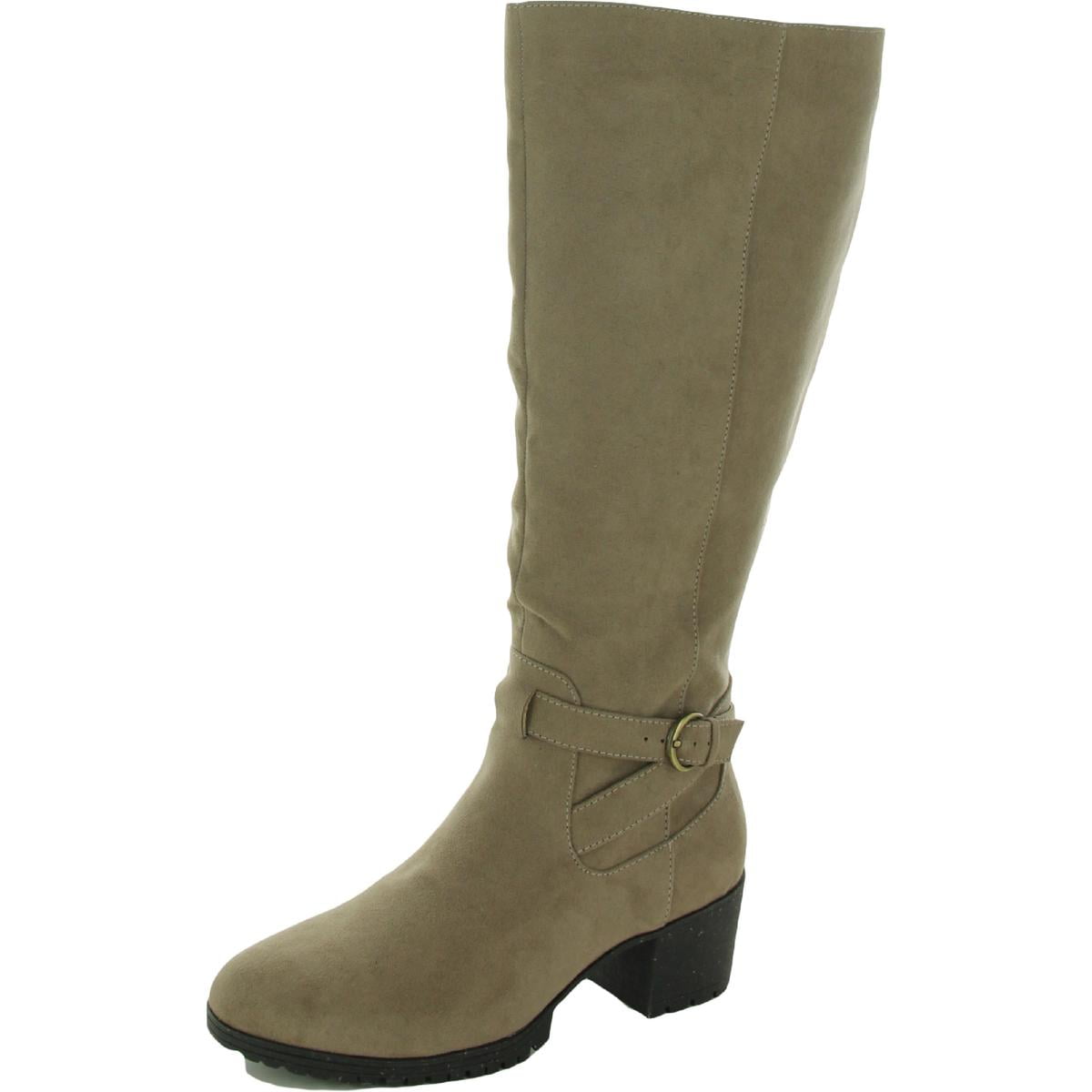 Dr. Scholl s Like It Women s Faux Suede Buckled Knee High Riding