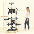 thumbnail image 2 of 79" Tall Dark Grey Cat Tree Condo - Multi-Level Scratching Post & Activity Center for Indoor Cats - Sturdy Bamboo & Plush Design - Living Room/Bedroom Use, 2 of 7