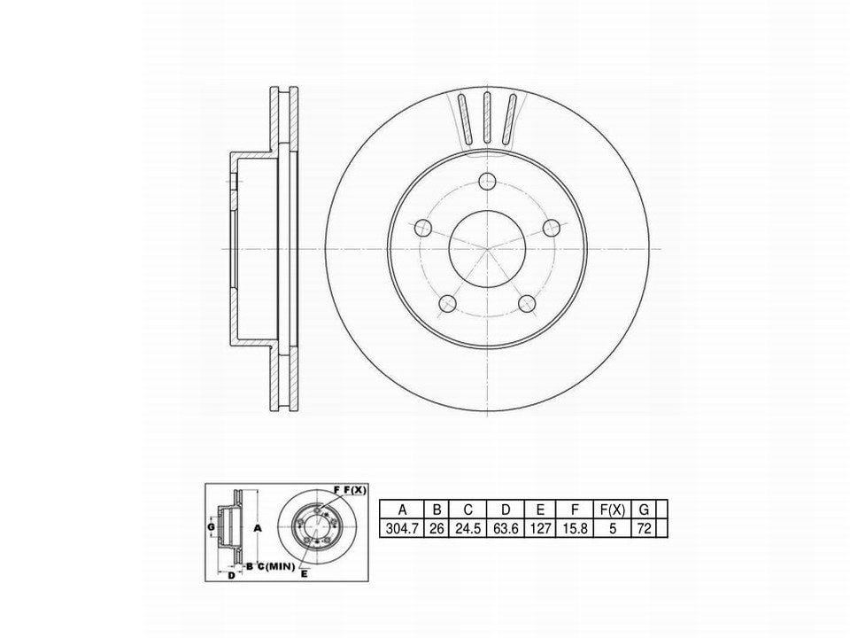 Winstop Brake Rotor, Front WS240259, Jeep Grand Cherokee 2004-1999