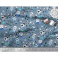 thumbnail image 3 of Soimoi Poly Georgette Fabric Planet,Rocket & Astronaut Animals Cartoon Decor Fabric Printed Yard 42 Inch Wide, 3 of 3