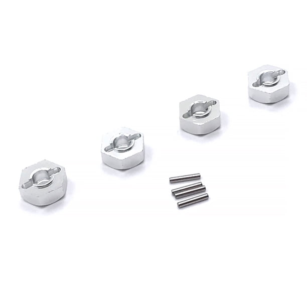 Vogacara Paquete de 4 acopladores hexagonales de 12mm, Control remoto, modelo de coche, piezas de mejora, suministros de repuesto para Wltoys 12428 12423 Kits de construcción modelo Plata Vogacara FN010006-05