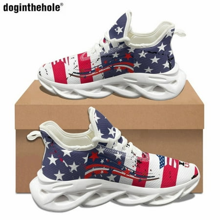 

Doginthehole Fashion American British Flag Print Casual Shoes for Women Men Sneakers Summer Classic Outdoor Lace Up Running Shoe