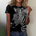 thumbnail image 2 of Dyegold Womens Summer Casual T-Shirts Round Neck Floral Printed Short Sleeve Graphic Tee Tops Loose Fitting Comfy Tunic Tops, 2 of 5