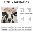 thumbnail image 5 of Lovely Cow Throw Pillow Covers  Black White Cow with Floral Farmhouse Pillow Cover Hidden Zipper Cute Animal Pillowcase Square Outdoor Cushion Cover for Sofa Couch(Cow), 5 of 5