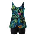 thumbnail image 3 of Wo Piece Swimsuit For Women Modest Tummy Control Bathing Suits Tankini Set Swim Tank Top With Shorts, 3 of 6