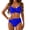 01-Blue, variant on Women's 2026 Halter Two Piece Bikini Set V Neck Beachwear High Waisted Swimsuit with Tummy Control, Flattering Beachwear for Summer Vacation