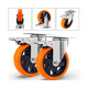 thumbnail image 3 of Rueda De Pvc  Bloosom 360° Función Giratoria Rodaja Con Freno 4 Pcs Naranja, 3 of 4