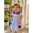 thumbnail image 4 of Kids Girls Back to School Dress Apple Pencil School Bus Embroidery Doll Collar Short Sleeve Dress Toddler Summer Casual Dress, 4 of 9