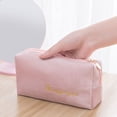 thumbnail image 4 of Portable Women Large Capacity Wash Handbags Soft Travel Lipstick Bags Velvet Cosmetic Bag Beauty Case Makeup Bag GREY, 4 of 8