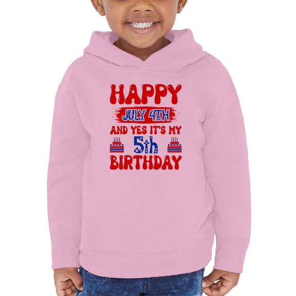 Happy 4Th Of July 5Th Bday Hoodie Toddler -Image by Shutterstock, 2 Toddler