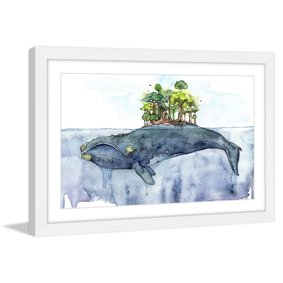 Marmont Hill "Bottomless Blue" by Rachel Byler Framed Painting Print