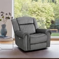 thumbnail image 2 of Lexicon Brennen Traditional Wood & Microfiber Power Reclining Chair in Charcoal, 2 of 8