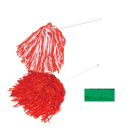 Club Pack of 144 Green Football Themed School Spirt Poly Shakers 12"