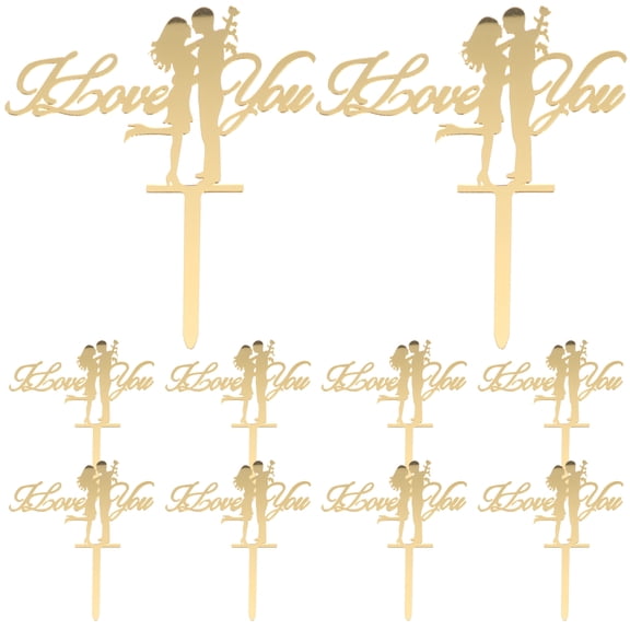 10 Pcs Wedding Cake Decoration Cupcake Topper Cupcakes Valentines Day Party Decorations Dessert Toppers