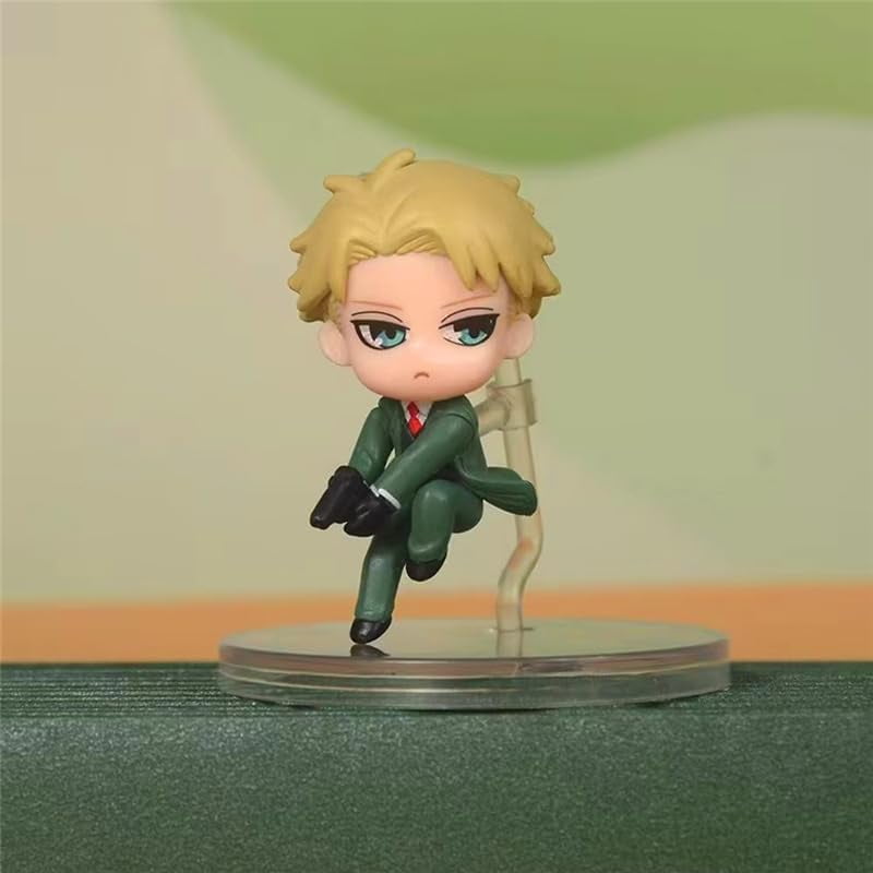 Newly Anya Yor Figure Bond Fuder Figure Loid Forger Figure Jumping Q Version Action Figures 6cm/2.4inch Handmade PVC Anime Collectible Craft Gift