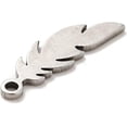 thumbnail image 4 of 20Pcs 201 Stainless Steel Pendants Plumage Charms Stainless Steel Color Jewelry Making Charms for Necklace Bracelet Jewelry Making 16x5x1mm Hole: 1.2mm gray, 4 of 4