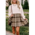 thumbnail image 6 of Chic Beige Plaid Patchwork High Waist Sweatshirt Mini Dress for Women | [ZhiHiMeRi] | (US 12-14)L, 6 of 7