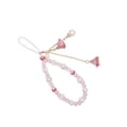 thumbnail image 1 of Methold Correas para teléfono móvil, cordón de flores de cristal, correa de llavero con cuentas a la moda, de cuerda colgante, adornos para Electrónica Rosado, 1 of 6
