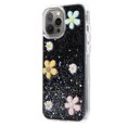 thumbnail image 2 of KIQ Case For iPhone 12 Pro Max, Soft TPU Material Anti-Scratch Full-Body Slim and Lightweight Protective Daisy Flower with Glitter Case For Apple iPhone 12 Pro Max (Black), 2 of 5