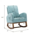 thumbnail image 6 of Comfortable Fabric Rocking Chair for Elderly and Adults, Modern Accent Rocking Chair with Fabric Pad, Lounge Chair Relax Chair High Back Armchair for Nursery, Living Room, Bedroom, Blue, 6 of 7