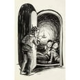 thumbnail image 3 of Miep de Feijter 11x14 Black Modern Framed Museum Art Print Titled - Two Sleeping Gnomes Behind a Door (1928), 3 of 5