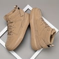 thumbnail image 4 of Men's Fashion Trend Solid Color Spliced Versatile Comfortable Breathable Minimalist Flat Shoes, Outdoor High-Top Soft-Sole Casual Sneakers,  Couple Shoes, 4 of 8