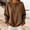 Brown, variant on Women's Henley Half Button Fleece Loose Long Sleeve Pullover Sweatshirt Fall Winter