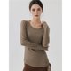 thumbnail image 4 of Camiseta Deportiva de Larga para Mujer, Cuello Redondo, Corte Ajustado, Ideal para Yoga y Otras Actividades Al Aire Libre Marrón XL, 4 of 8