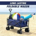 thumbnail image 2 of XL Collapsible Foldable Wagon, Beach Cart Large Capacity, Heavy Duty Folding Wagon Portable, Collapsible Wagon for Sports, Shopping, Camping, 35.5" x 22.25" x 30.75", 2 of 7