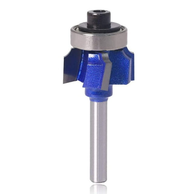 HUGFEGWE 4 Teeth R3 Industry Grade Carbide Roundover Router Bit, 1/4 Inch Shank Corner Rounding Curved Edge Forming Trimming Cutter Woodworking Milling Cutting Tool, 7/64 Inch Radius CA919-68089