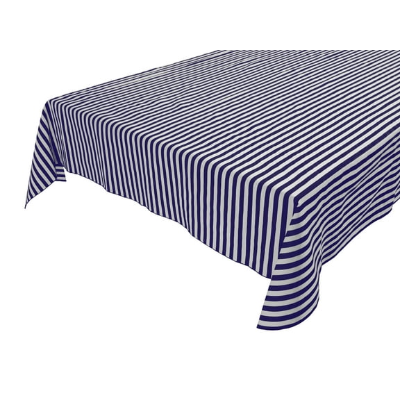 Cotton Tablecloth Stripes Print / Half Inch Wide Stripe Navy