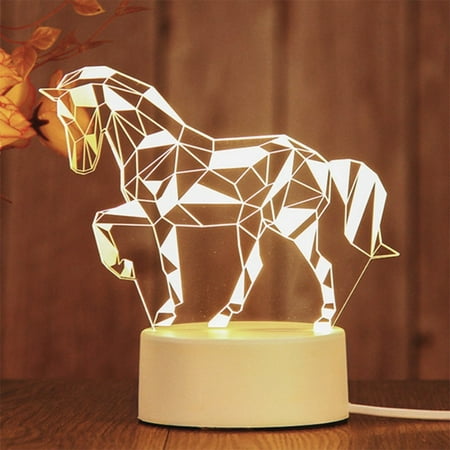 

New 3D Lamp Table Night Light Multicolor Cartoon Toy Sika Deer