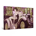 thumbnail image 1 of Startonight Canvas Wall Art Abstract Purple Retro Carand Woman Painting Framed 32" x 48", 1 of 6
