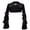 Black, variant on Women Velvet Layered Flare Sleeve Cropped Bolero Shrug, Buckle Decor Gothic Open Back Cover Up