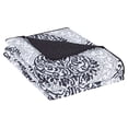 thumbnail image 2 of Comfort Spaces Coco 3 Piece Black and White Damask Coverlet Set, Queen | Lightweight Summer, 2 of 5