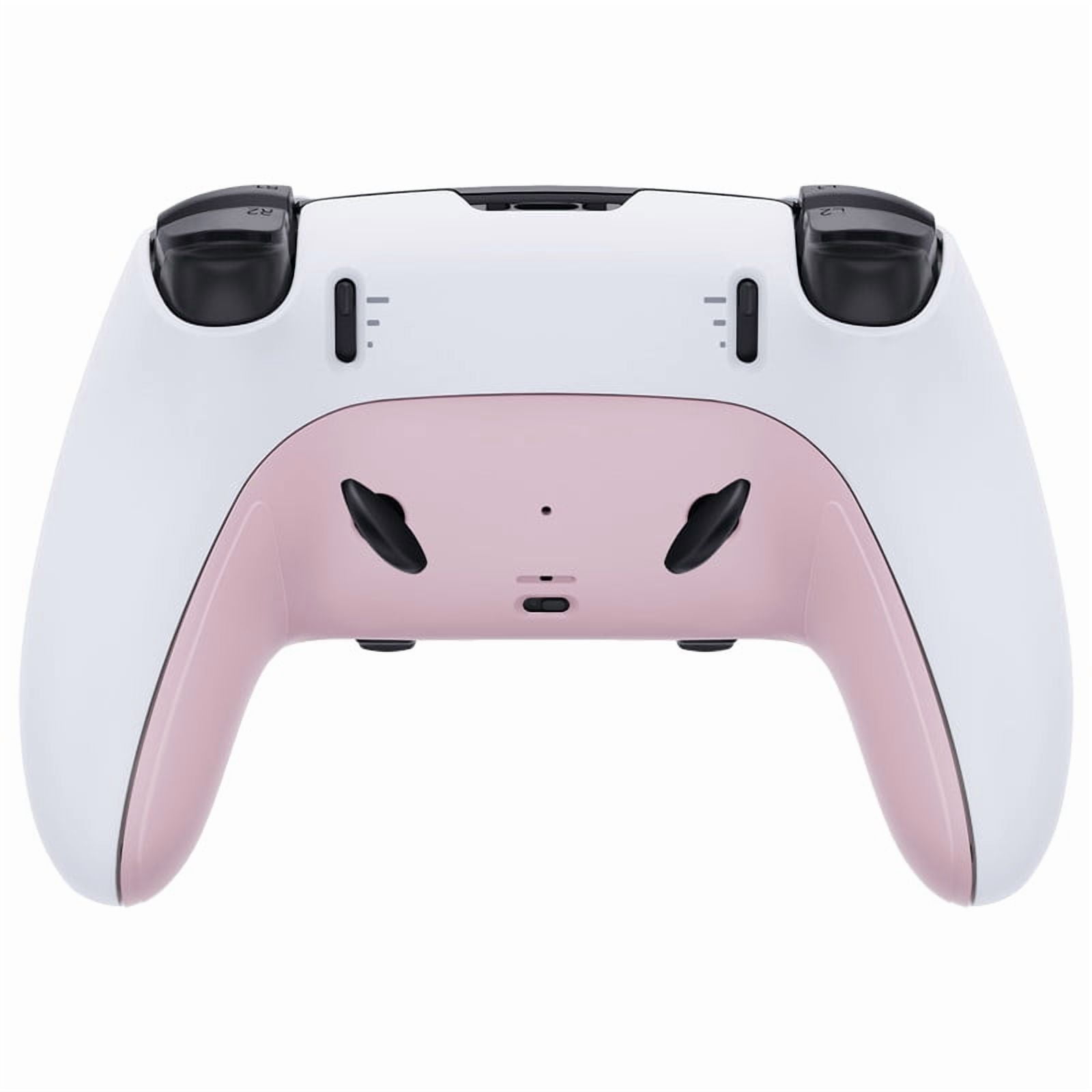 eXtremeRate Top Bottom Decorative Trim Shell Compatible with ps5 Edge Controller DIY Replacement Front Back Clip Shell, Custom Cherry Blossoms Pink Plates Cover Compatible with ps5 Edge Controller