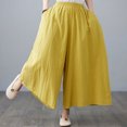thumbnail image 4 of Pantalones de piernas anchas para mujer con bolsillos Cintura elástica Pantalones largos Tallas CACAGOO Pantalones de mujer, 4 of 7
