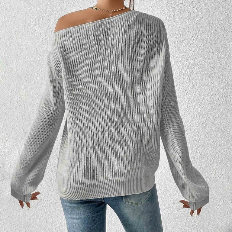 Womens Sweaters One Shoulder Knit Sweater Geneva One Shoulder