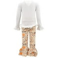 thumbnail image 4 of Unique Baby Girls Thanksgiving Grateful Ruffle Legging Set Outfit (7Y, White), 4 of 5