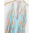 thumbnail image 2 of Women Wild Floral Print Backless Sexy Beach Bohemian Maxi Dress Lady High-Low Tassel Strapless Vacation Boho Dress, 2 of 6