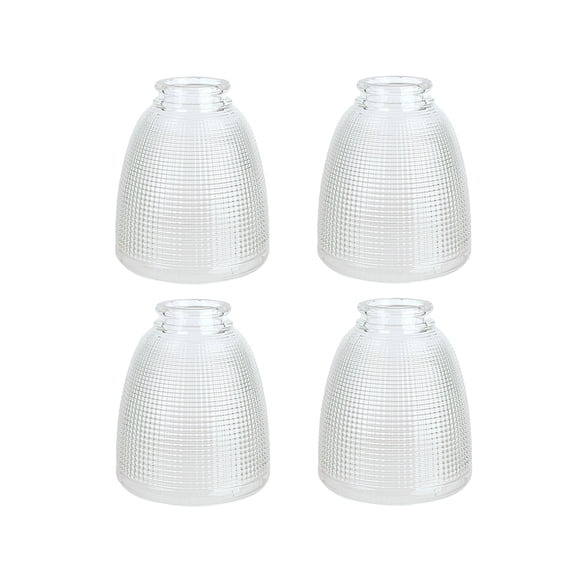 Aspen Creative 23111-4 Transitional Style Replacement Clear with Grid Pattern Glass Shade, 2-1/8" Fitter Size, 5-3/8" high x 4-5/8" diameter, 4 Pack