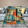 thumbnail image 2 of ONETECH Throw Blanket Retro Orange And Turquoise Geometric Mid Century Lightweight Fuzzy Blanket Retro Mid Century Modern Abstract Pattern Blanket for Couch Sofa Bed Office for Adult Kid Birthday, 2 of 6